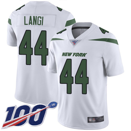 New York Jets Limited White Youth Harvey Langi Road Jersey NFL Football #44 100th Season Vapor Untouchable->youth nfl jersey->Youth Jersey